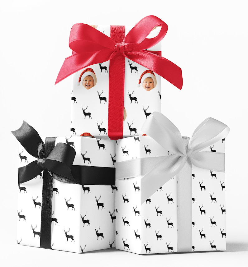 Black and White Deer Custom Wrapping Paper