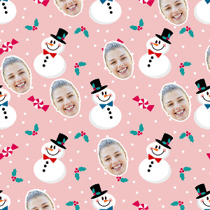 Candy Snowman Custom Wrapping Paper Image Add On