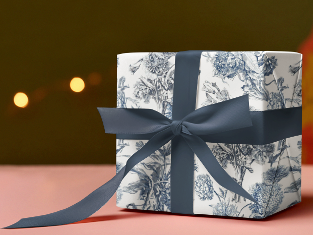 Custom_Blue_Toile_Print_Custom_Wrapping_Paper_