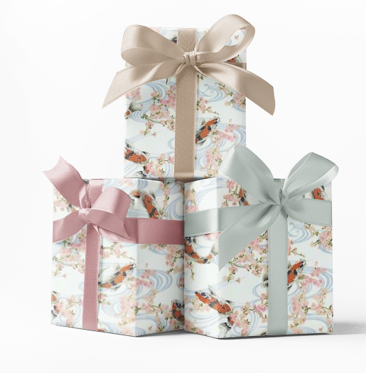 Custom Koi Christmas Custom Wrapping Paper
