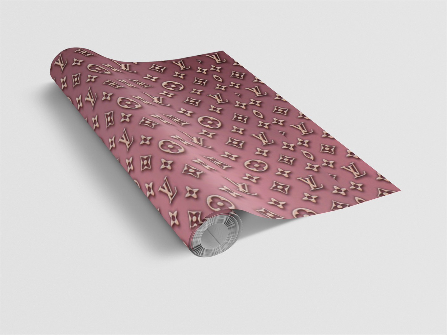 Roll of wallpaper with a textured pattern on a white background