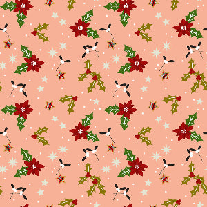 Happy Holly Paper Custom Wrapping Paper Pink