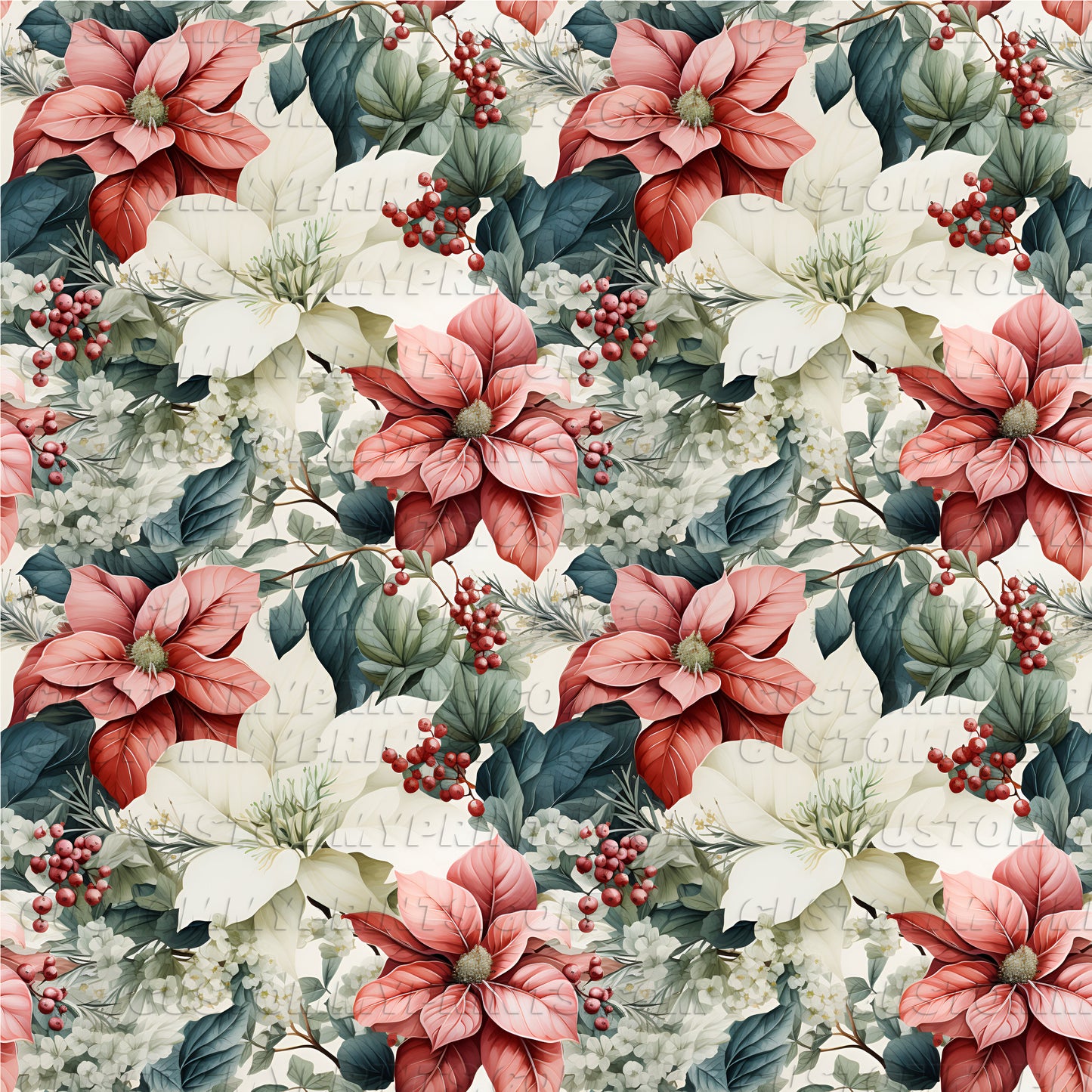 Pink Point Setters Custom Wrapping Paper