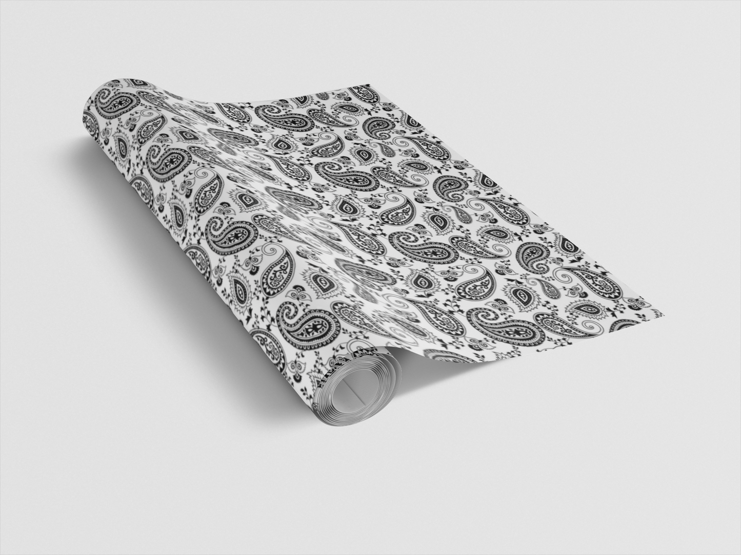 Black Paisley Print Custom Gift Wrap