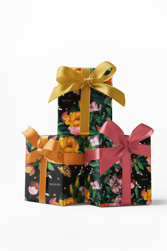 Custom Gucci Floral Pattern Wrapping Paper