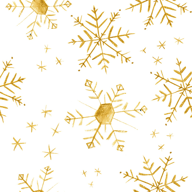 Big Snowflakes Custom Wrapping Paper Gold