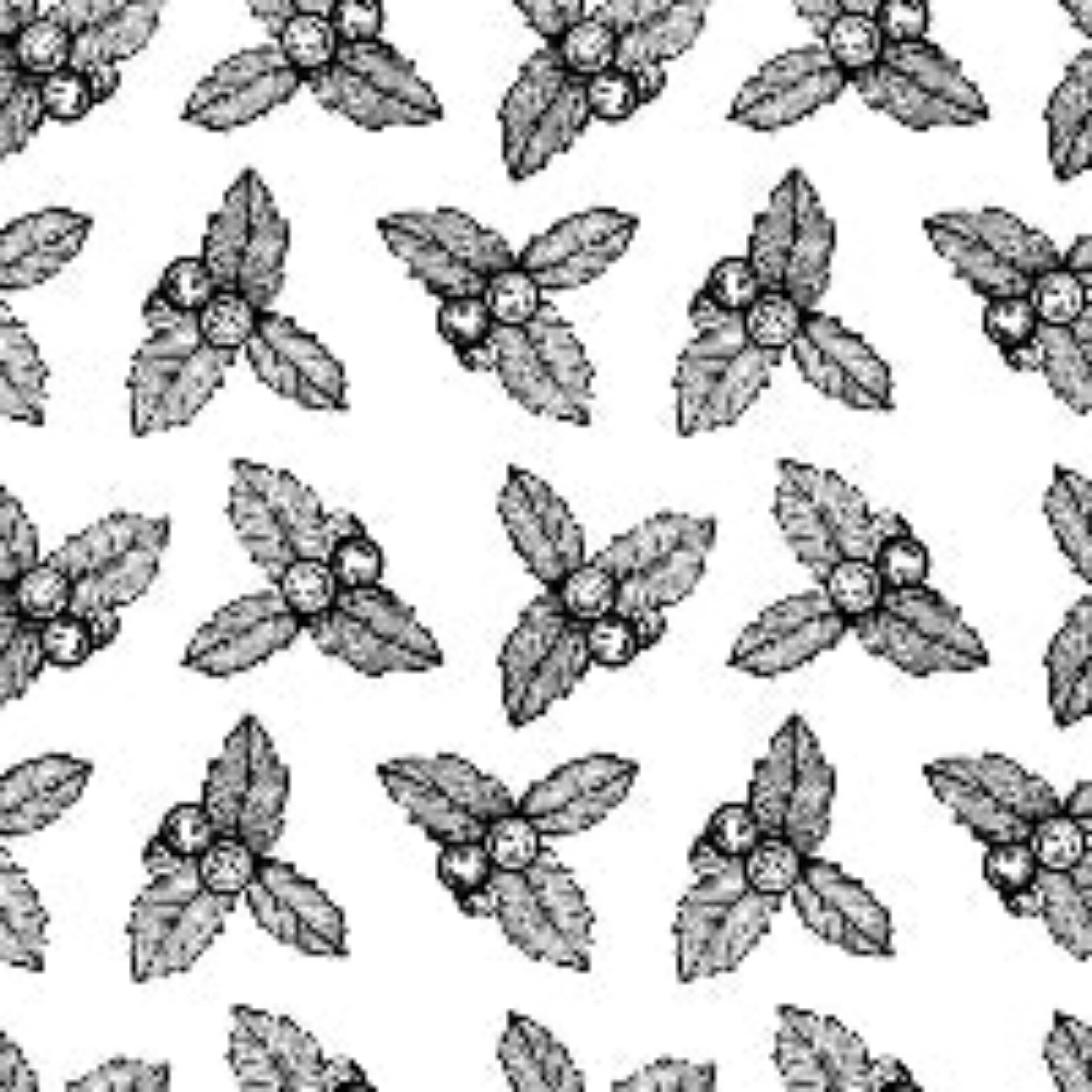 Black and White Holly Bunch Custom Wrapping Paper
