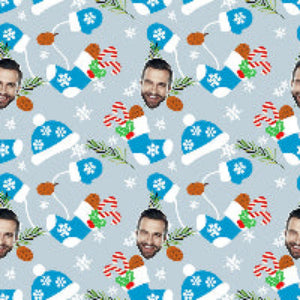 Blue Stocking Custom Wrapping Paper
