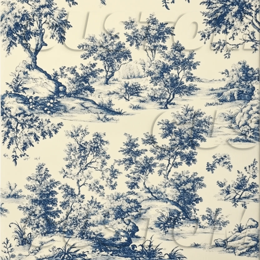 Blue Toile Custom Wrapping Paper