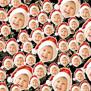 Custom Face Christmas Wrapping Paper with small and large  images added 