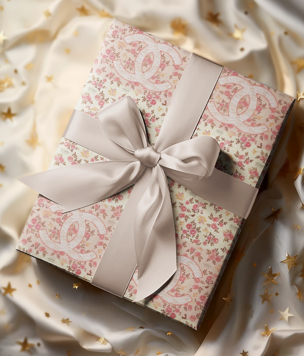 Custom Vintage Chanel Designer Print Custom Wrapping Paper