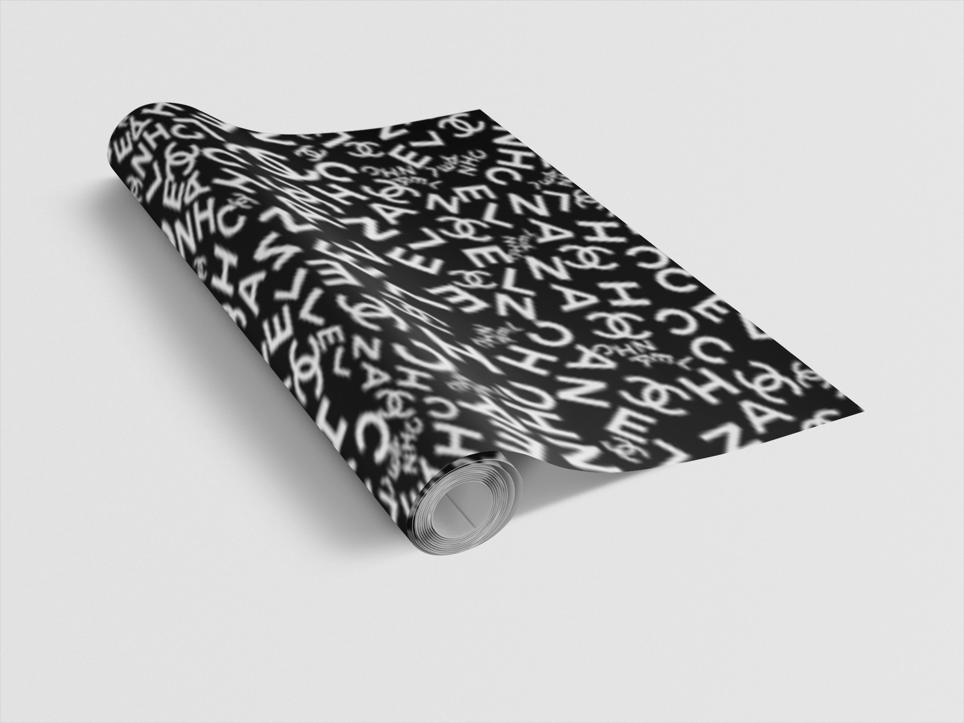 Roll of brown checkered paper on a white background