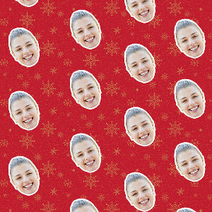 Golden Snowfall Custom Holiday Wrapping Paper