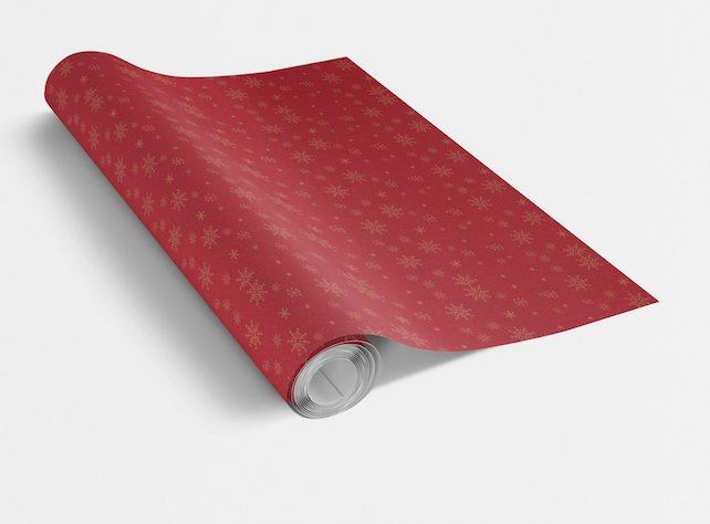 Golden Snowfall Custom Holiday Wrapping Paper Roll