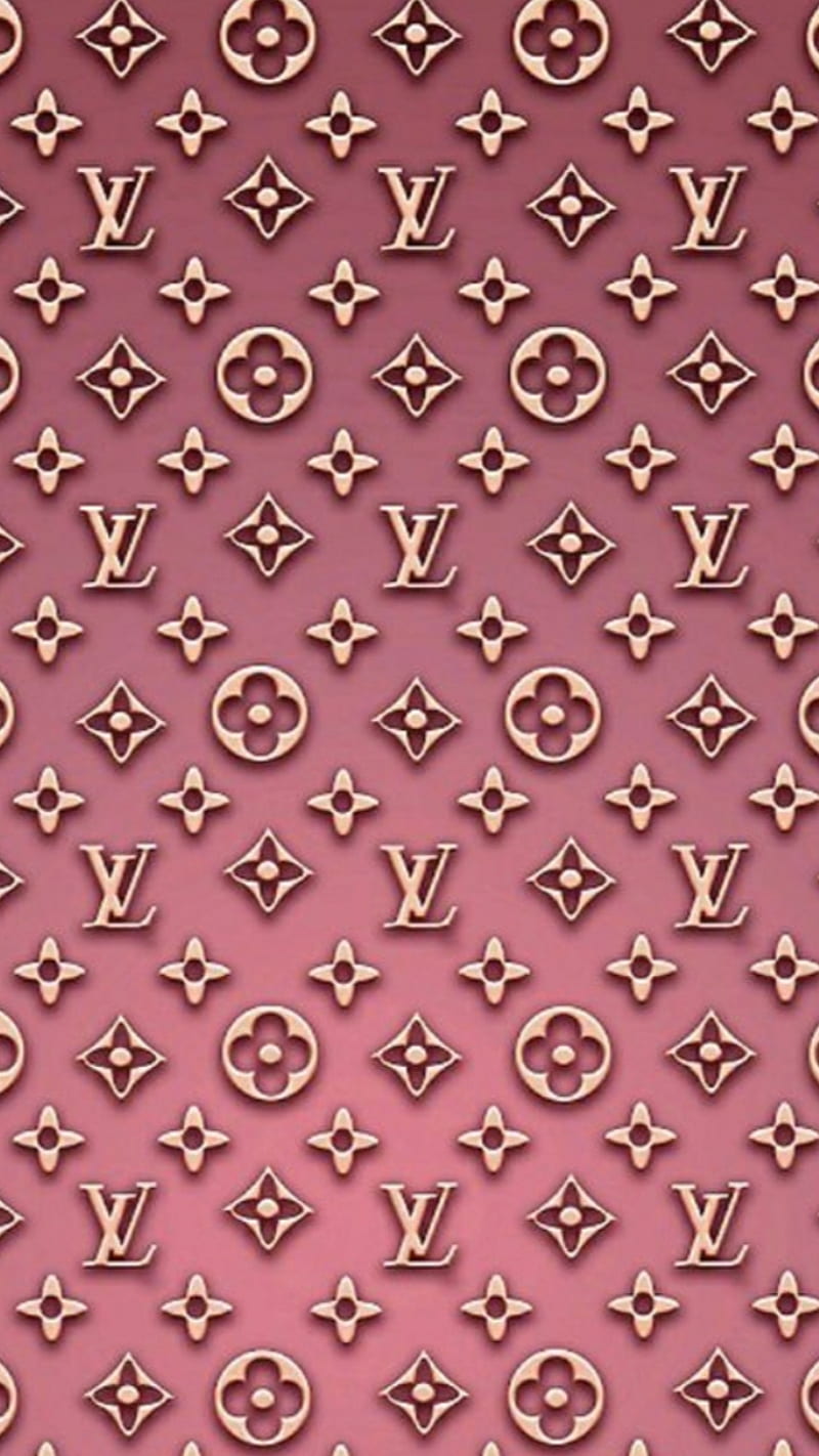 Custom Louis Vuitton Pink Metallic Pattern Wrapping Paper