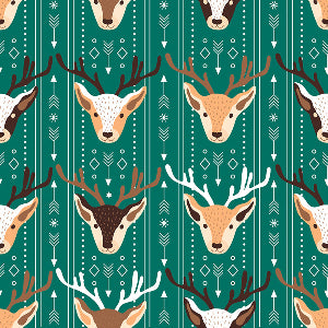 Happy_Deer_Custom_Wrapping_Paper_Green