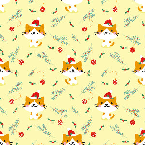 Happy Kitty Custom Wrapping Paper Yellow