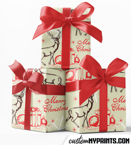 Merry Christmas Print Custom Wrapping Paper
