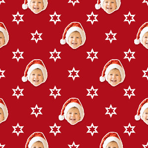 Red Stars Custom Wrapping Paper Custom Sample