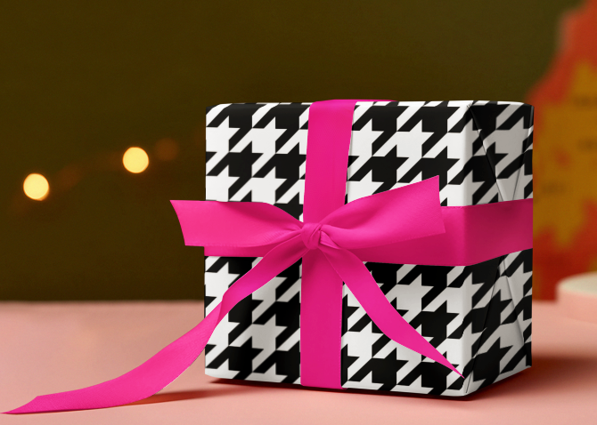 Custom Houndstooth Print Wrapping Paper