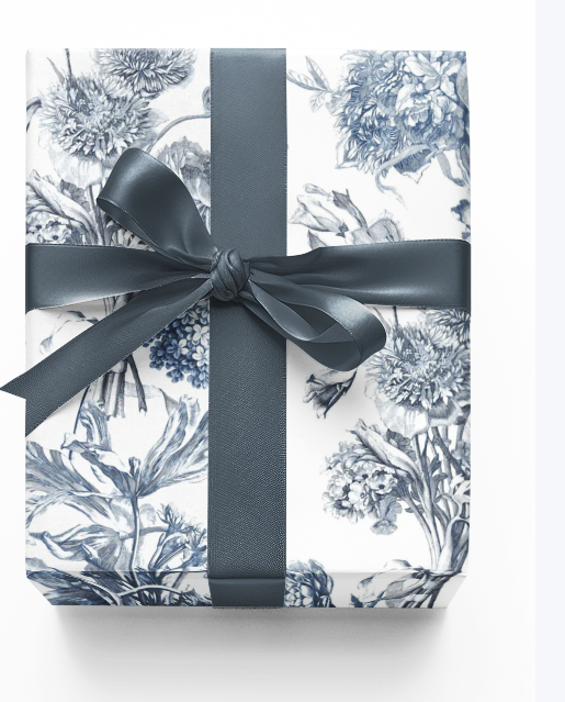 Custom Blue Toile Print Wrapping Paper