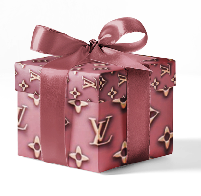 Custom Louis Vuitton Pink Metallic Pattern Wrapping Paper