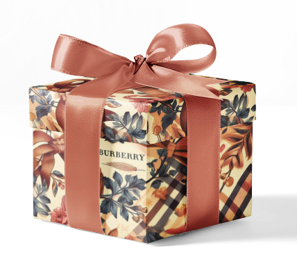 Custom Burberry Rose Pattern Wrapping Paper