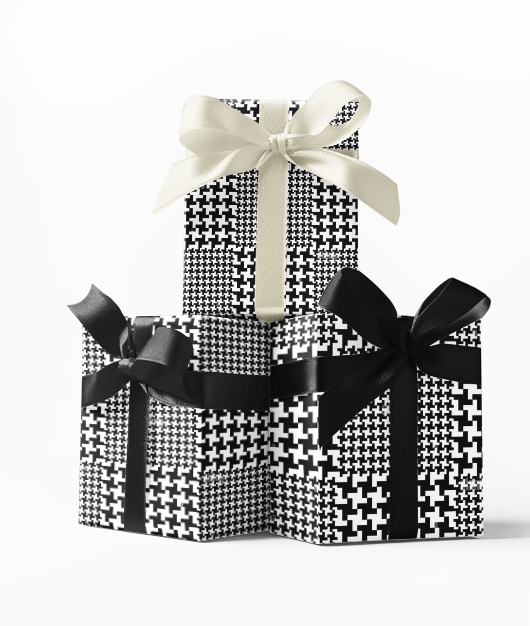 Custom Houndstooth Plaid Print Wrapping Paper