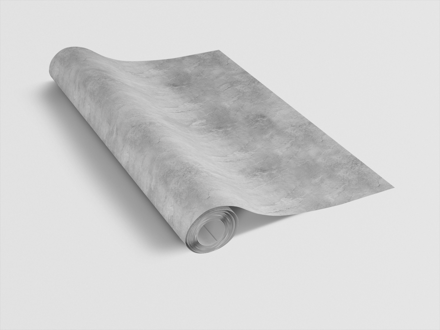 Rolled-up gray paper on a light gray background