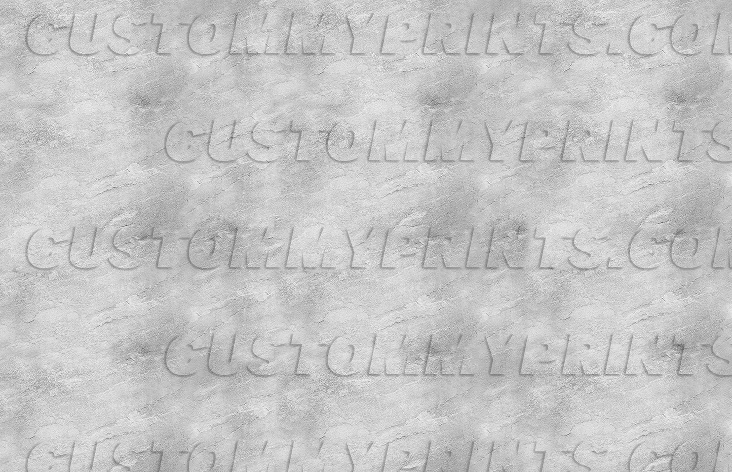 Text 'CUSTOMMYPRINTS.COM' embossed on a textured gray surface