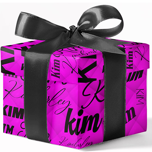 Custom Neon Script Wrapping Paper