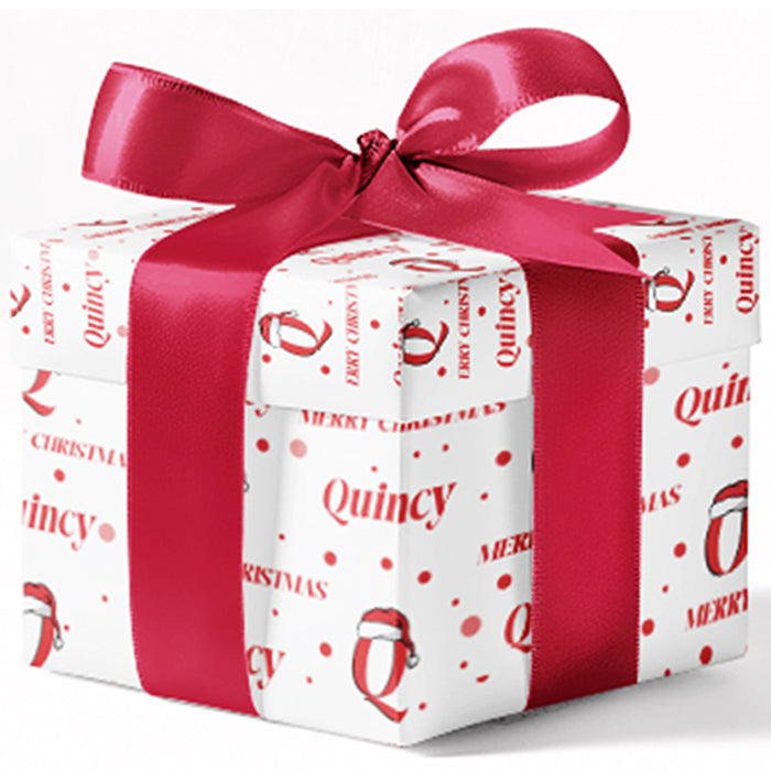 Custom Initial & Name Christmas Wrapping Paper Personalized Holiday Gift Wrap
