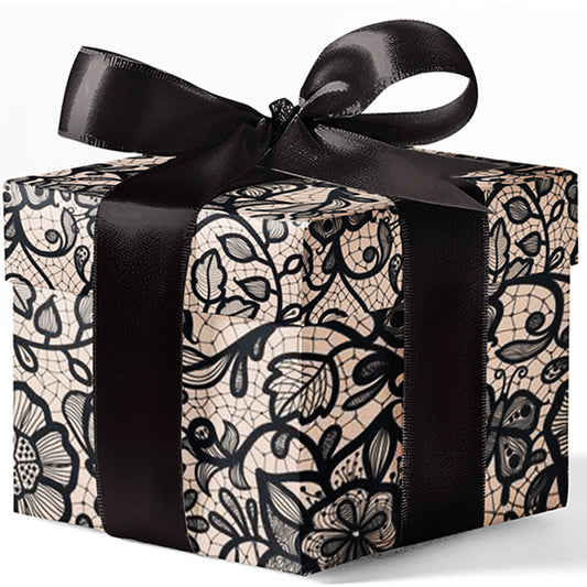 Black Lace Custom Wrapping Paper