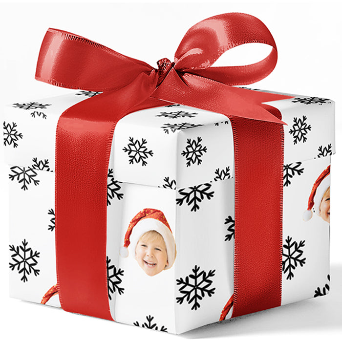 Black and White Snow Flake Custom Wrapping Paper