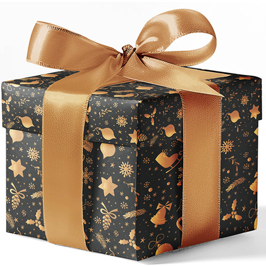 Black and Gold Custom Wrapping Paper