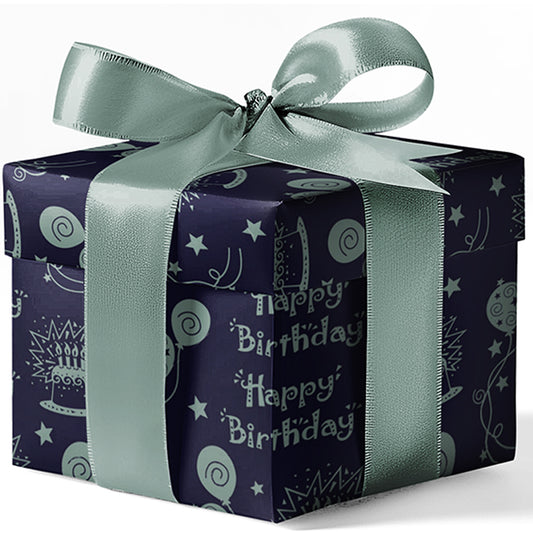 Midnight Celebration Custom Birthday Wrapping Paper