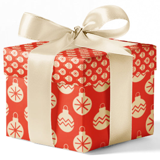 Red Christmas Ornaments Custom Wrapping Paper
