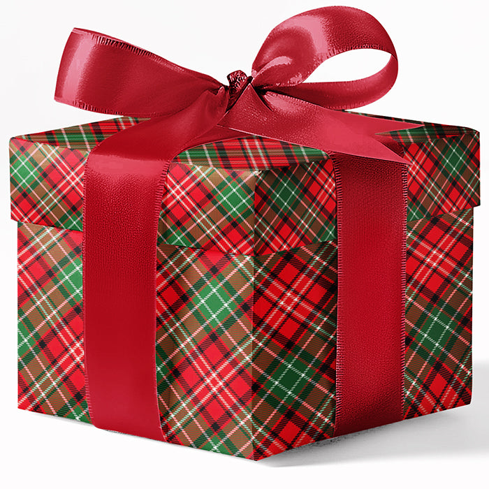 Red Plaid Print Custom Wrapping Paper