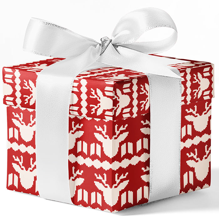 Red Reindeer Custom Gift Wrap