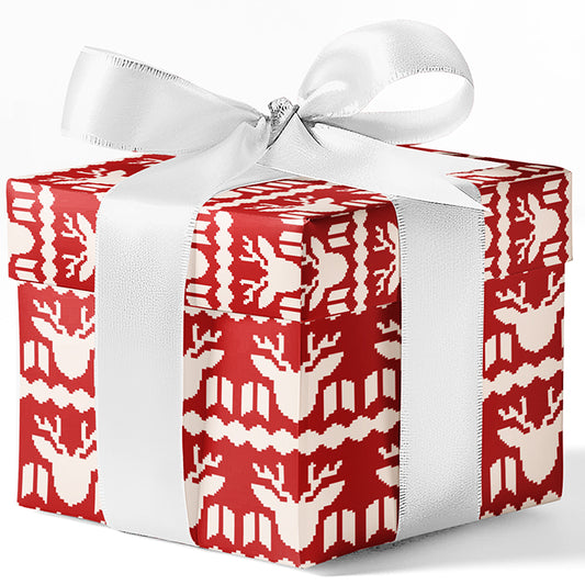 Red Reindeer Custom Gift Wrap