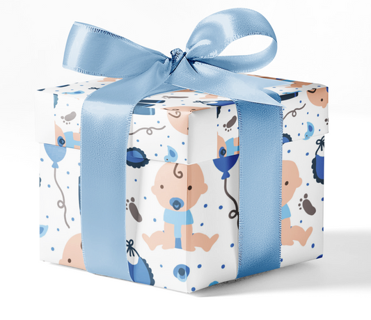 Custom Baby Blue Wrapping Paper