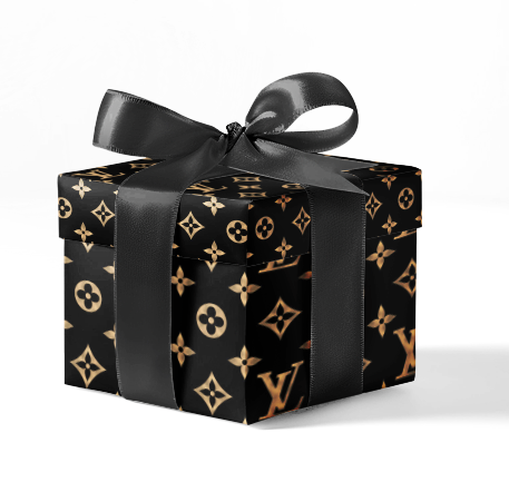black and gold designer wrapping paper