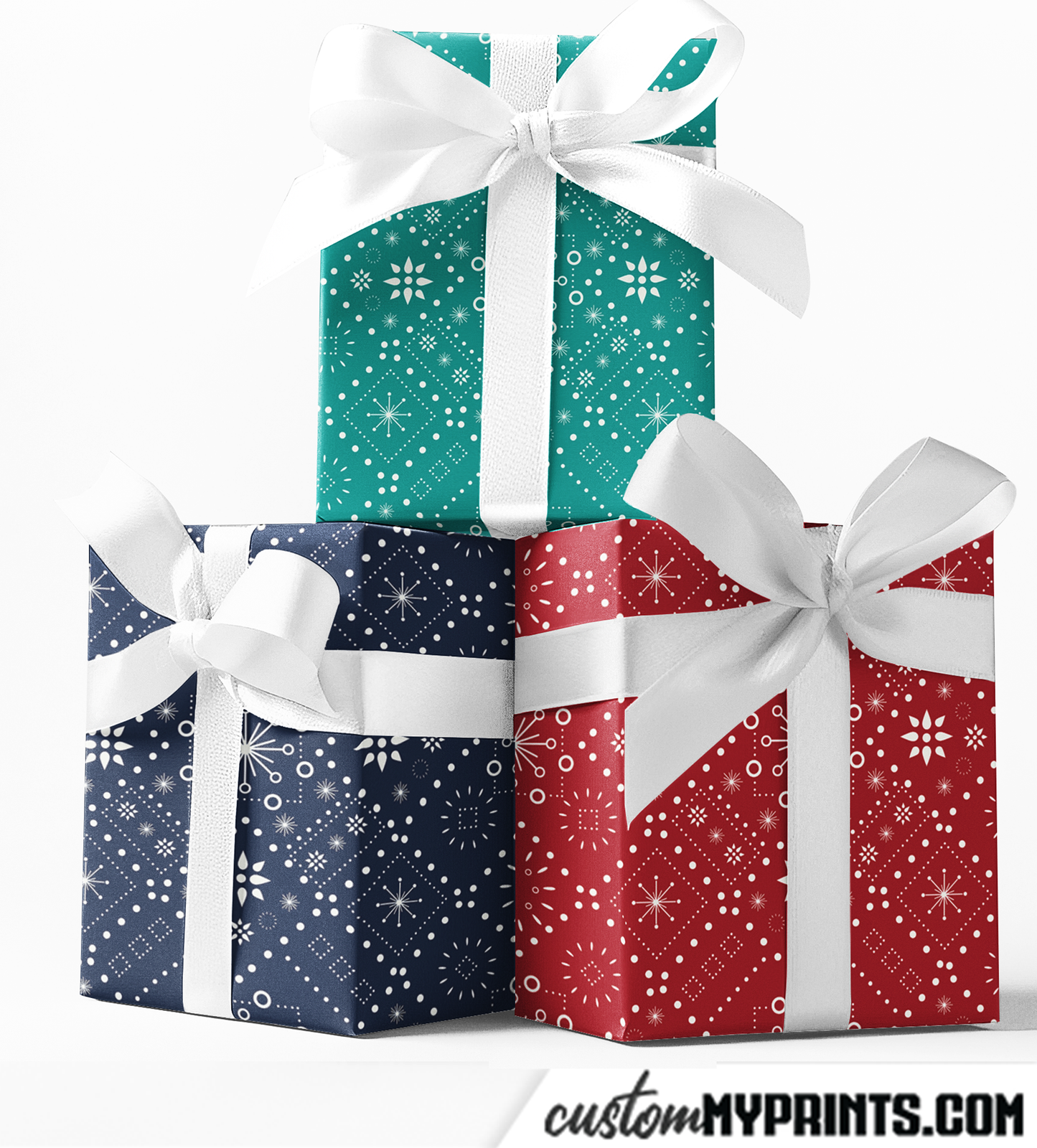 Snow Pattern Custom Christmas Paper