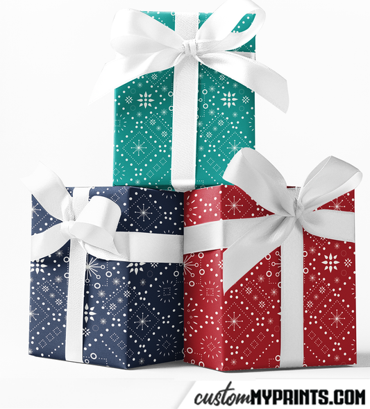 Snow Pattern Custom Christmas Paper