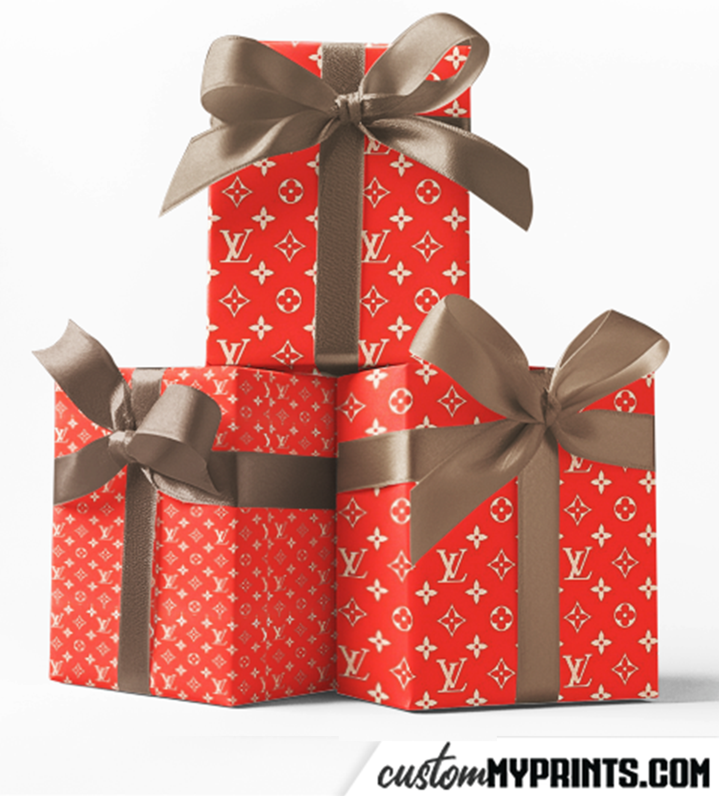 Custom Designer Red Pattern Wrapping Paper