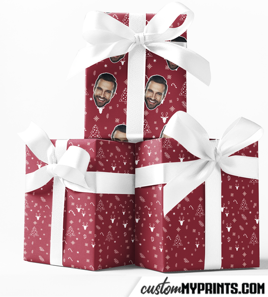 Little Red Trees Custom Wrapping Paper