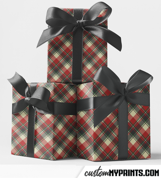 Blue Plaid Print Custom Wrapping