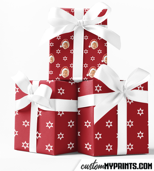Red Stars Custom Wrapping Paper