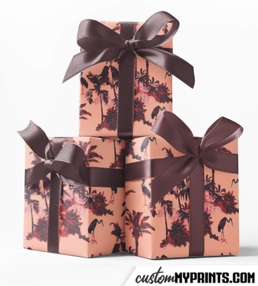 Pink Cranes Custom Wrapping Paper