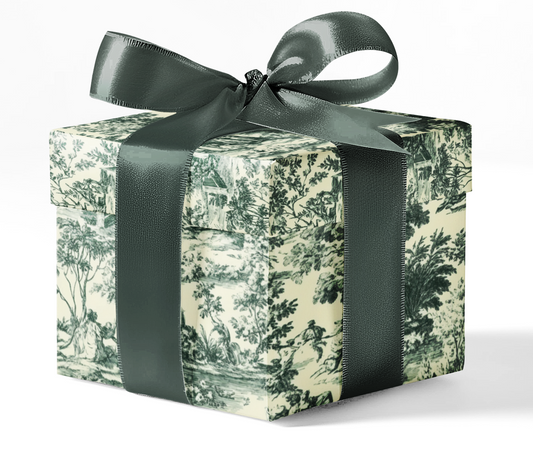 Green Toile Custom Wrapping Paper